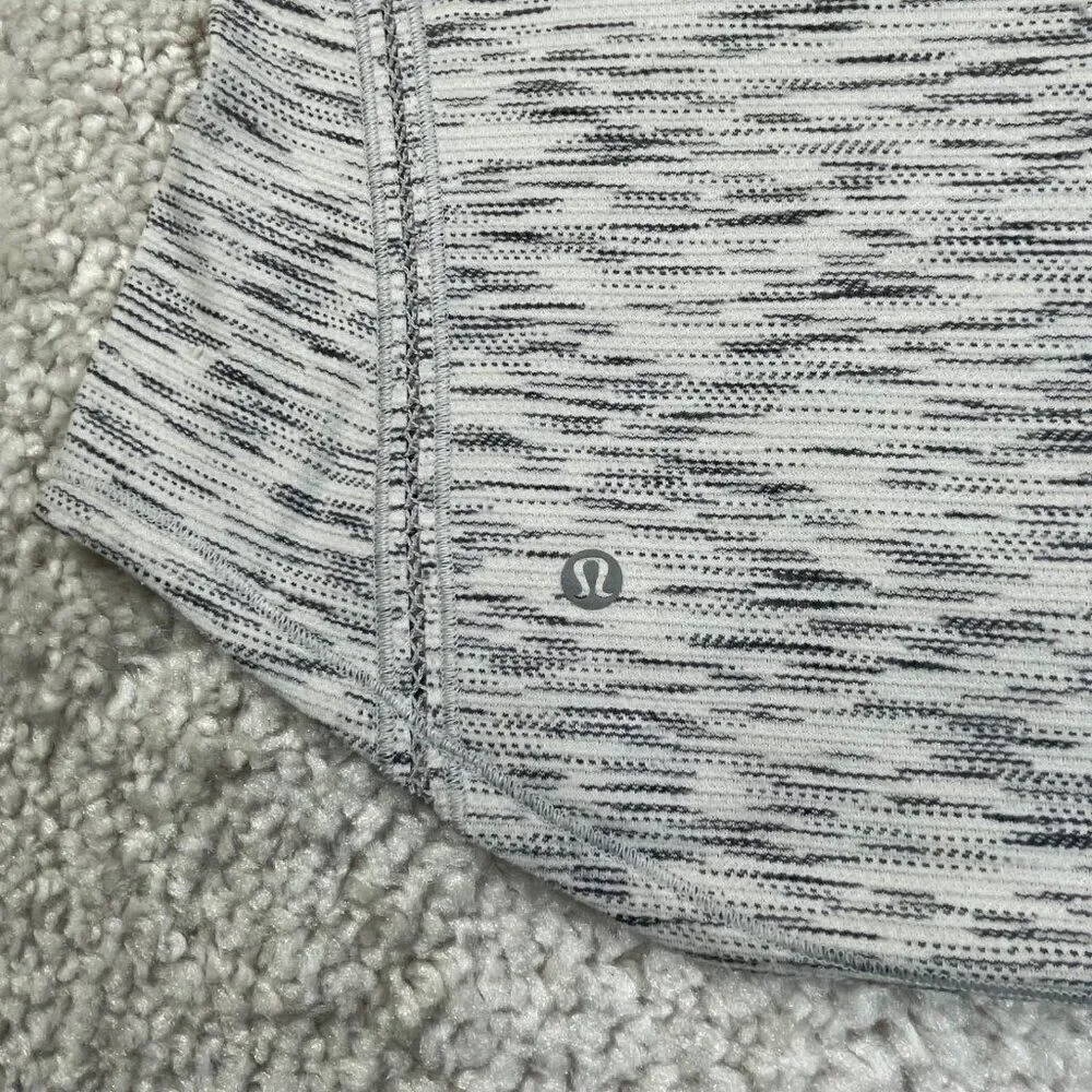 Lululemon Lost In Pace Tee Tiger Space Dye White Black Womens 6